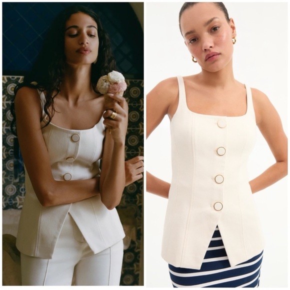 Veronica Beard Tops - Veronica Beard Liana Button-Up Vest in Ecru SZ US 8